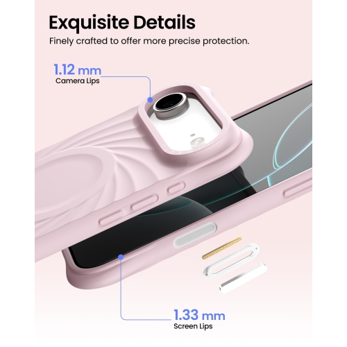 ORNARTO Vortuxe for iPhone 17 Air Case, [Compatible with MagSafe], Shockproof Liquid Silicone Phone Case Cover for iPhone 17 Air 6.5inch-Chalk Pink