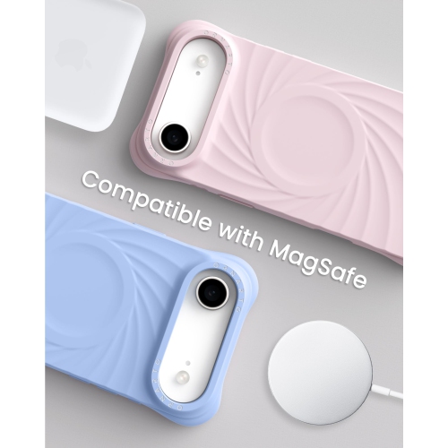 ORNARTO Vortuxe for iPhone 17 Air Case, [Compatible with MagSafe], Shockproof Liquid Silicone Phone Case Cover for iPhone 17 Air 6.5inch-Chalk Pink