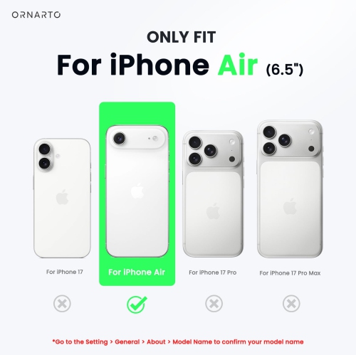 Orto – Étui Vortuxe pour iPhone 17 Air, [compatible avec MagSafe], étui de téléphone en silicone liquide antichoc pour iPhone 17 Air 6.5&nbsp;po-noir