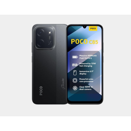 Xiaomi Poco C85 4G 128GB ROM 6GB RAM Dual SIM GSM Unlocked - Black