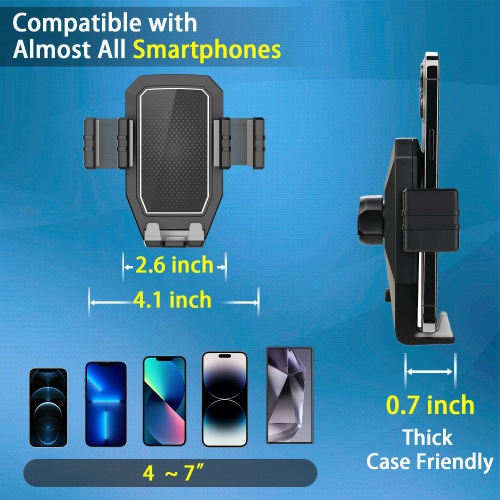 EVEMANT Phone Mount for Truck, Truck Phone Holder Mount Heavy Duty, Dashboard Windshield Phone Holder for Semi Truck, Suction Cup Phone Mount for