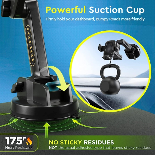 EVEMANT Phone Mount for Truck, Truck Phone Holder Mount Heavy Duty, Dashboard Windshield Phone Holder for Semi Truck, Suction Cup Phone Mount for