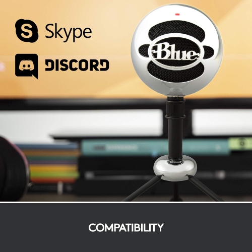 Blue Snowball USB Microphone for PC & Mac, Condenser Mic with Cardioid and Omnidirectional Pickup Patterns, Stylish Retro Design – Brushed Aluminum