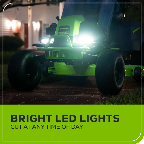 Greenworks Pro 80V 42" Electric Lawn Tractor, Riding Mower, 5.0Ah Batteries and 600W Plug in Charger Included