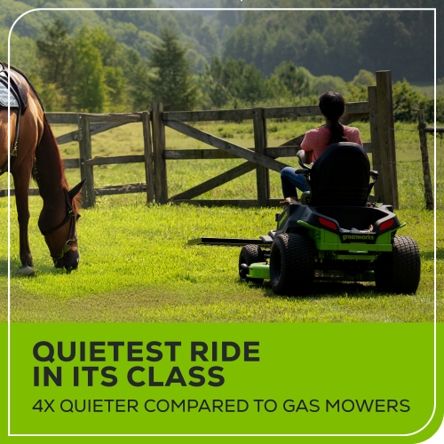 Greenworks Pro 80V 42" Electric Lawn Tractor, Riding Mower, 5.0Ah Batteries and 600W Plug in Charger Included