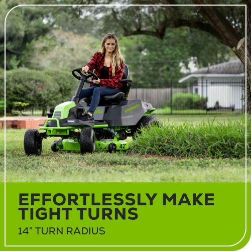 Greenworks Pro 80V 42" Electric Lawn Tractor, Riding Mower, 5.0Ah Batteries and 600W Plug in Charger Included