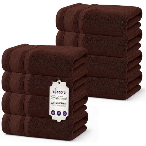 Beddora Luxury Bath Towels – 100% Cotton, Oversized 27x54, Extra Soft, Quick Dry & Super Absorbent, Hotel Spa Quality Bathroom Towels