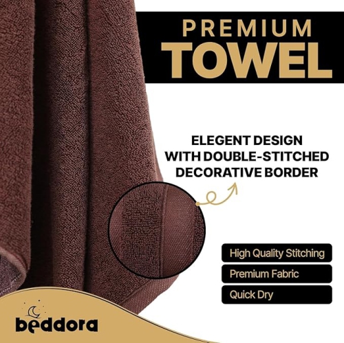 Beddora Luxury Bath Towels – 100% Cotton, Oversized 27x54, Extra Soft, Quick Dry & Super Absorbent, Hotel Spa Quality Bathroom Towels