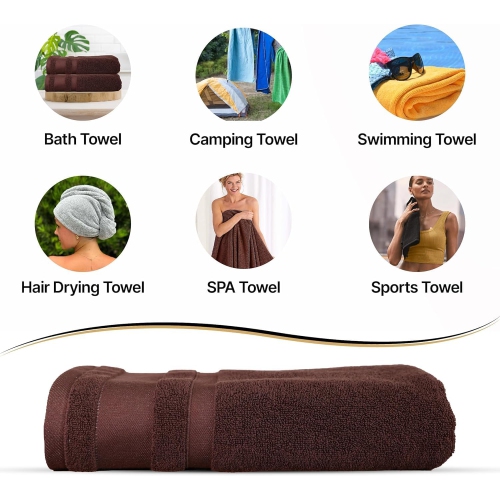 Beddora Luxury Bath Towels – 100% Cotton, Oversized 27x54, Extra Soft, Quick Dry & Super Absorbent, Hotel Spa Quality Bathroom Towels
