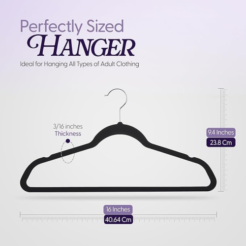 Beddora Pack of 100 Premium Non Slip Velvet Hangers 360 Degree rotatable Hook Durable & Slim Coat - Pant Hangers