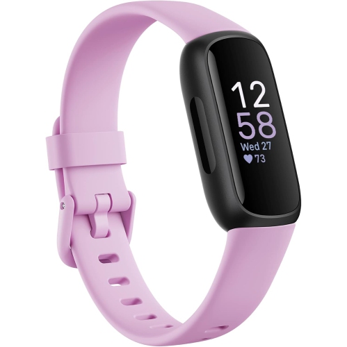 Google Fitbit Inspire 3 Fitness Tracker with Heart Rate, Sleep & Activity Tracking – Black/Lilac Bliss