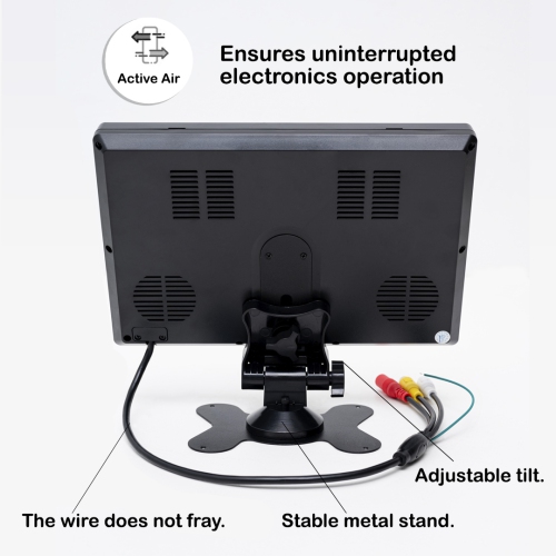 DenyDan 7-Inch HD Car Monitor – Dual Video Input AV1/AV2, 800x480 Resolution, 9-36V Compatible, Wide 170° Viewing Angle, for Backup Camera &