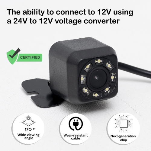 DenyDan Waterproof Rear View Backup Camera with Night Vision, 170° Wide Angle, 8 LED, IP68, Super CCD, 720x480 Resolution, for Cars, HD Image,