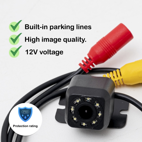 DenyDan Waterproof Rear View Backup Camera with Night Vision, 170° Wide Angle, 8 LED, IP68, Super CCD, 720x480 Resolution, for Cars, HD Image,