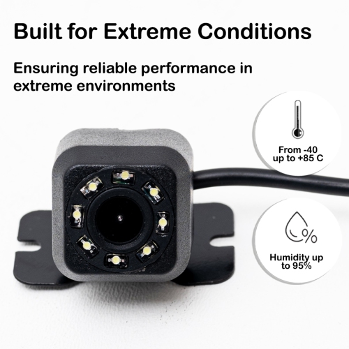 DenyDan Waterproof Rear View Backup Camera with Night Vision, 170° Wide Angle, 8 LED, IP68, Super CCD, 720x480 Resolution, for Cars, HD Image,