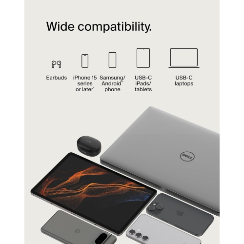 Belkin BoostCharge 2M/6.6ft Braided USB-C to USB-C Cable - Pink, Fast Charging & Data Transfer for iPhone 16 Series, Galaxy S24, S23, Pixel 8, 7,