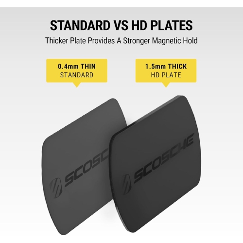 Scosche – Trousse plaque de remplacement MagicMount MPLT54T-4PKBP0 pour support magnétique de téléphone auto, plaques métalliques avec maintien
