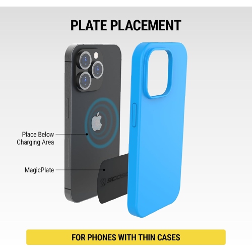 Scosche – Trousse plaque de remplacement MagicMount MPLT54T-4PKBP0 pour support magnétique de téléphone auto, plaques métalliques avec maintien