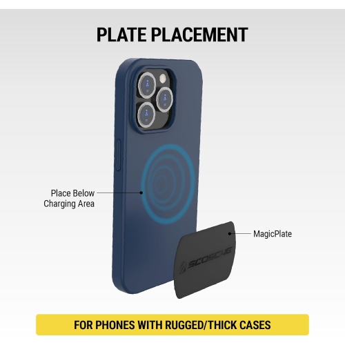 Scosche – Trousse plaque de remplacement MagicMount MPLT54T-4PKBP0 pour support magnétique de téléphone auto, plaques métalliques avec maintien