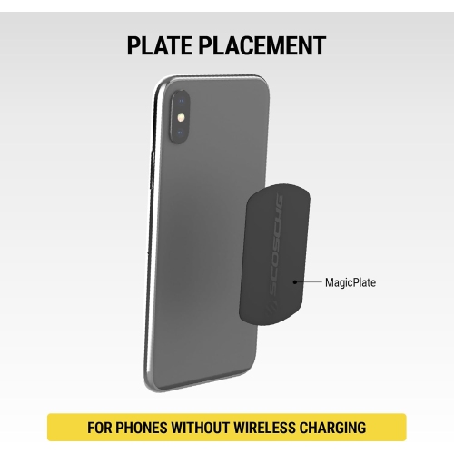 Scosche – Trousse plaque de remplacement MagicMount MPLT54T-4PKBP0 pour support magnétique de téléphone auto, plaques métalliques avec maintien