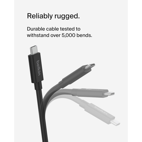 Belkin Connect USB4 Cable, USB-C to USB-C Cable w/ 240W Power Delivery + 20Gbps - USB4 Compliant Power Cable, Compatible with MacBook, Windows,