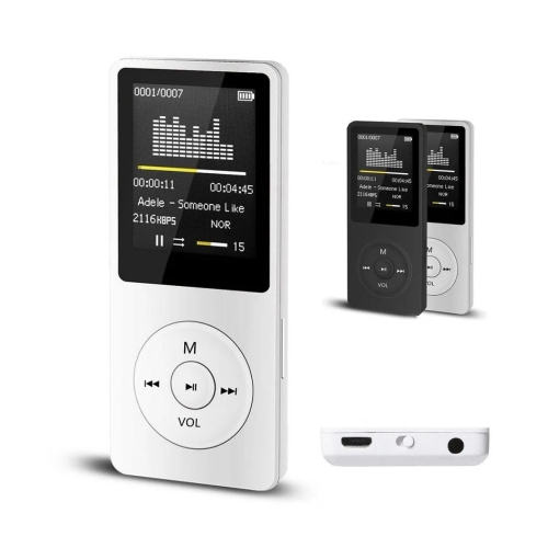 Lecteur MP3 Bluetooth portatif Walkman avec carte 32G, lecteur de musique MP4 étudiant, gris argenté