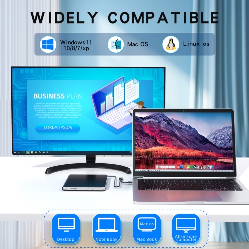 New High-Speed ​​USB/Type-C Blu-ray Drive for Laptops and Mobile PCs - 7-in-1 Multi-Function [Blu-ray BD-ROM] Reads/Plays All BD/DVD/CD/VCD Discs