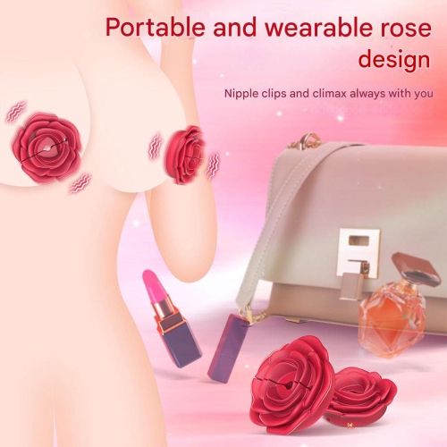 Serre-mamelons vibrants - 2 pièces - 10 réglages de vibration - Télécommande - Vibrateur de tétine - Poitrine - Sans fil - Rouge