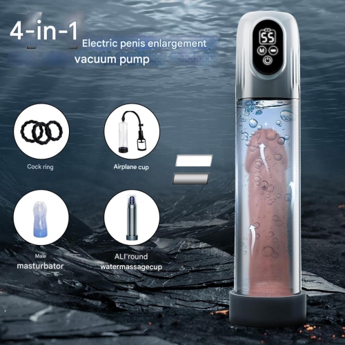 Pompe à pénis électrique - Avec anneau de robinet - 5 modes d'aspiration - 6 modes d'entraînement - Prolongateur de pénis - Rechargeable - Étanche