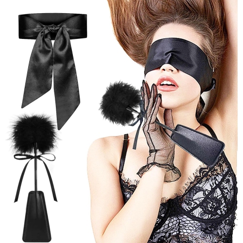 Ensemble Sex Toy Bondage - BDSM - Jouets sexuels pour couples - Ajustable - Masque oculaire - Lit - Attache - Noir