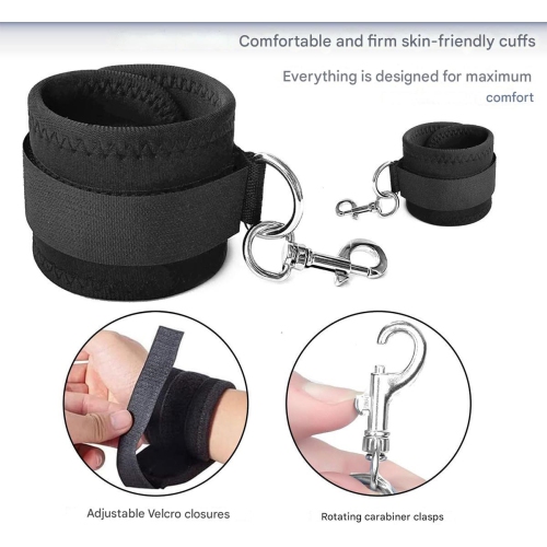 Ensemble Sex Toy Bondage - BDSM - Jouets sexuels pour couples - Ajustable - Masque oculaire - Lit - Attache - Noir