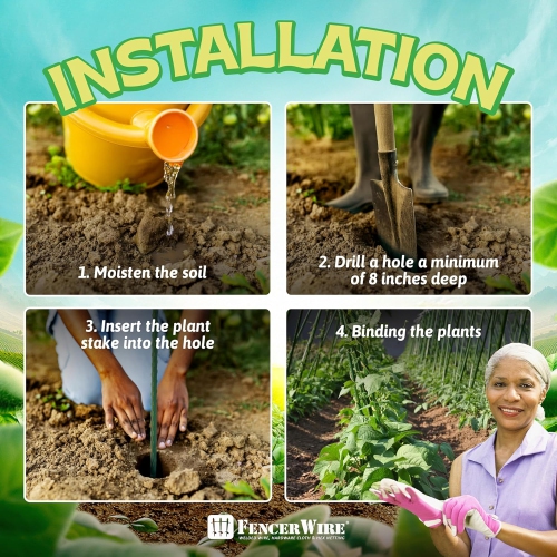 Piquets pour plantes en métal durable de CAPHAUS, paquet de 25 feuilles de 6&nbsp;pi PVC/72&nbsp;po