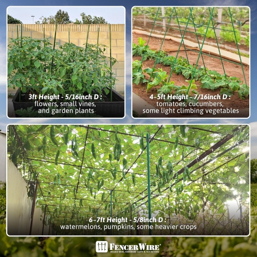 Piquets pour plantes en métal durable de CAPHAUS, paquet de 25 feuilles de 6&nbsp;pi PVC/72&nbsp;po