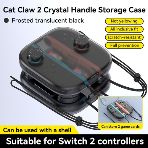 Nintendo Switch 2 New Game Card Storage Box Nintendo Switch 2 Storage Box with 2 Game Card Slots - B02 Storage Box Transparent Black, Only for