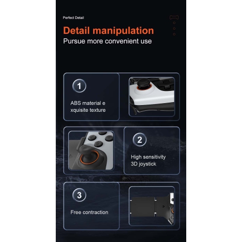 Manette de jeu sans fil rétractable de JK03 poignée avec manche à balai extensible Bluetooth prenant en charge la diffusion Android iOS