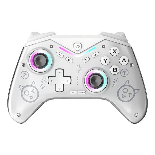Switch Game Controller for iOS, Android, and Steam with Magnetic Cover, Six-Axis Vibration, Hall Effect Joysticks, and Wireless Bluetooth - White