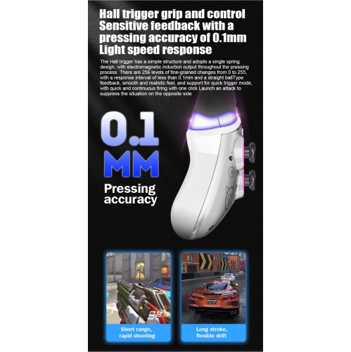 Switch Game Controller for iOS, Android, and Steam with Magnetic Cover, Six-Axis Vibration, Hall Effect Joysticks, and Wireless Bluetooth - White