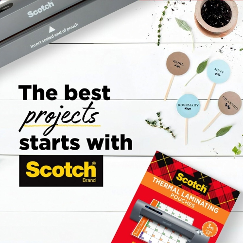 Scotch Thermal Laminating Sheets, Ideal Office or School Supplies, 9 in x 11.5 in, 3-Mil Thick, 100 Laminating Pouches
