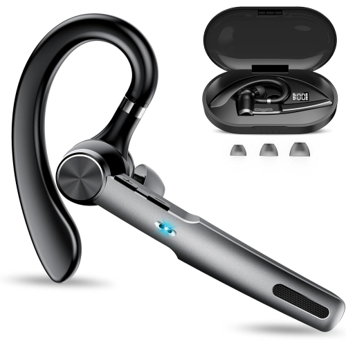 Single-Ear Bluetooth Headset,Wireless Headset with Mic,On-Ear Bluetooth Earphones with Charging Case,Hand-Free Headphones for IOS Android Cellphones