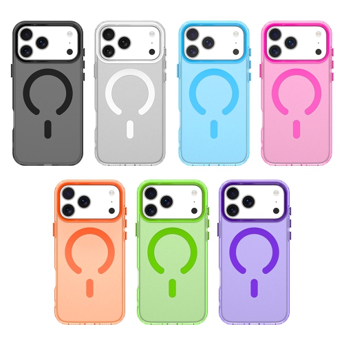 Magnetic Case for iPhone 17 Pro Max, Frosted Translucent Blue Phone Case - Blue