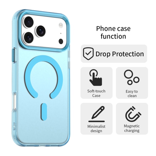 Magnetic Case for iPhone 17 Pro Max, Frosted Translucent White Phone Case - White