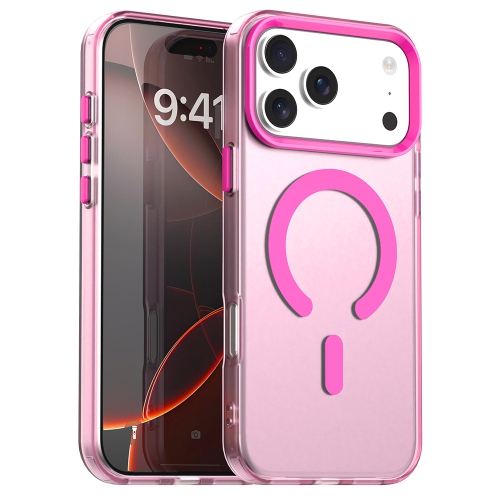GREEN SCENIC  Magnetic Case for Iphone 17 Pro Max, Frosted Translucent Phone Case - In Pink