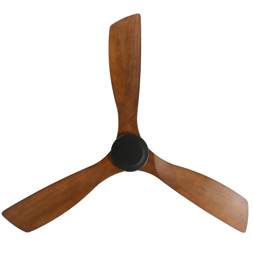 52'' Ceiling Fan Without Lights Modern Flush Mount Ceiling Fan No Light with Remote Control 3 Wood Blades for Bedroom/Farmhouse/Patio/Indoor