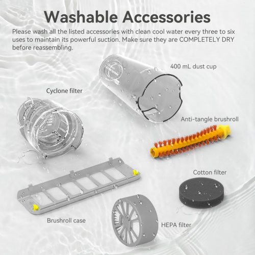 Dibea Handheld Bed Vacuum Cleaner, Mattress Vacuum Cleaner with 15KPa Suction, Washable HEPA Filter for Deep Clean Fur, Hair, Dust on Sofa, Couch,