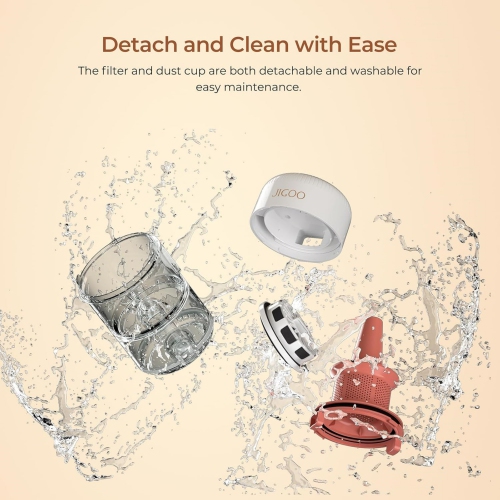 JIGOO Mattress Vacuum Cleaner, UV Bed Cleaner 500W 13Kpa Strong Suction, High Heating Tech, Deep Cleaning Bed Vacuum for Sofa/Bed/Fabric Surface