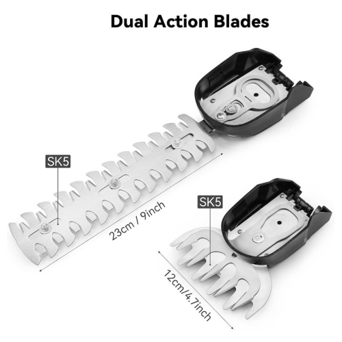 Home Cordless Electric Hedge Trimmers Lightweight Handheld Hedge Shears Lawn Trimmers Edgers Weed Eater, Twin Blade Set - Yellow