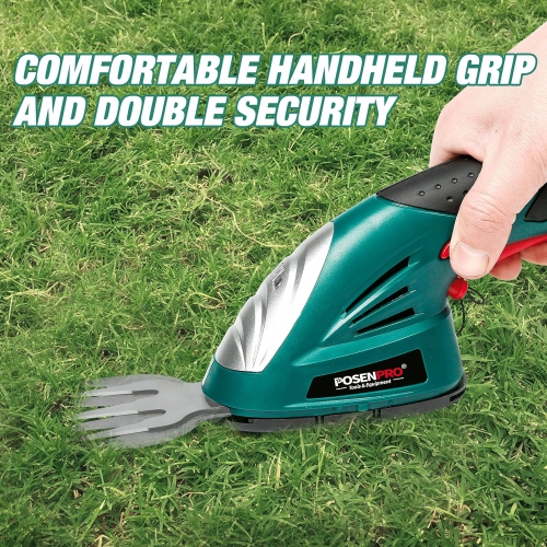 Multifunctional electric hedge trimmer, household rechargeable pruner and lawn mower, 2 in 1, large capacity lithium battery, for lawn and garden