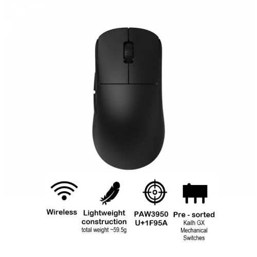 End Game Gear OP1w 4k v2 Wireless Gaming Mouse - Lightweight 58.5g, Right-Handed, 4K Dongle Included, Black