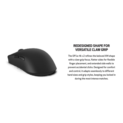 End Game Gear OP1w 4k v2 Wireless Gaming Mouse - Lightweight 58.5g, Right-Handed, 4K Dongle Included, Black