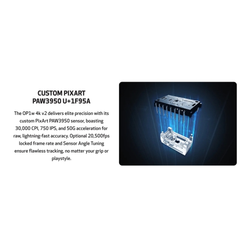 End Game Gear OP1w 4k v2 Wireless Gaming Mouse - Lightweight 58.5g, Right-Handed, 4K Dongle Included, White